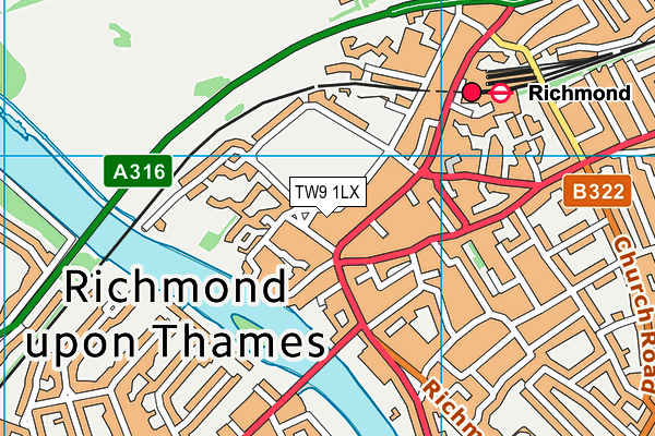 Richmond Green map (TW9 1LX) - OS VectorMap District (Ordnance Survey)