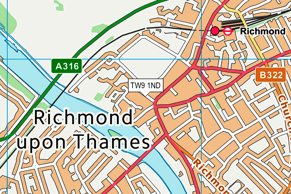 TW9 1ND map - OS VectorMap District (Ordnance Survey)