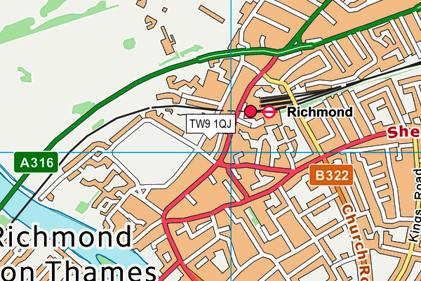 TW9 1QJ map - OS VectorMap District (Ordnance Survey)