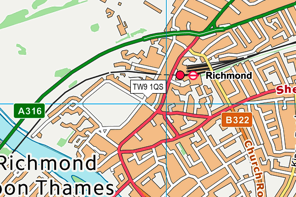 TW9 1QS map - OS VectorMap District (Ordnance Survey)