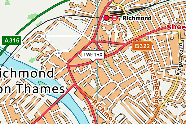 TW9 1RX map - OS VectorMap District (Ordnance Survey)