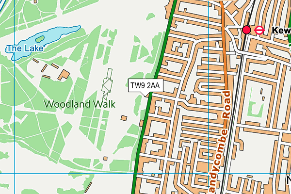 TW9 2AA map - OS VectorMap District (Ordnance Survey)