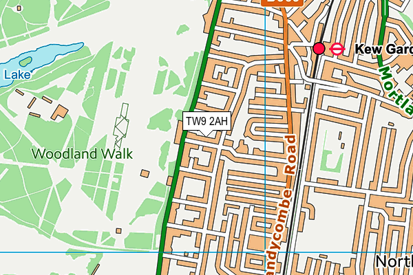 TW9 2AH map - OS VectorMap District (Ordnance Survey)