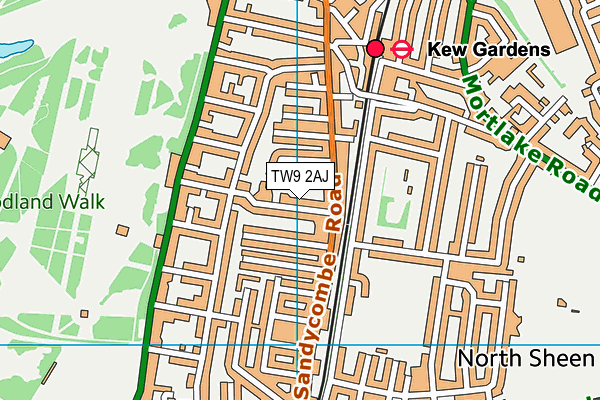 Kew Community Centre map (TW9 2AJ) - OS VectorMap District (Ordnance Survey)