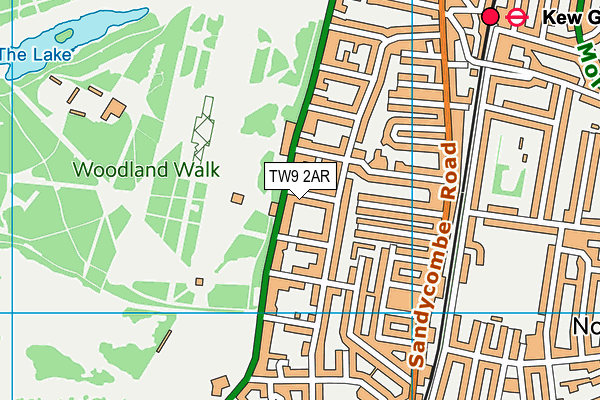 TW9 2AR map - OS VectorMap District (Ordnance Survey)