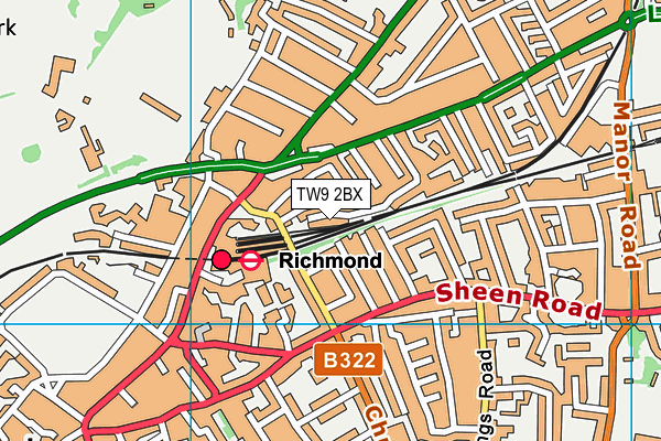 TW9 2BX map - OS VectorMap District (Ordnance Survey)