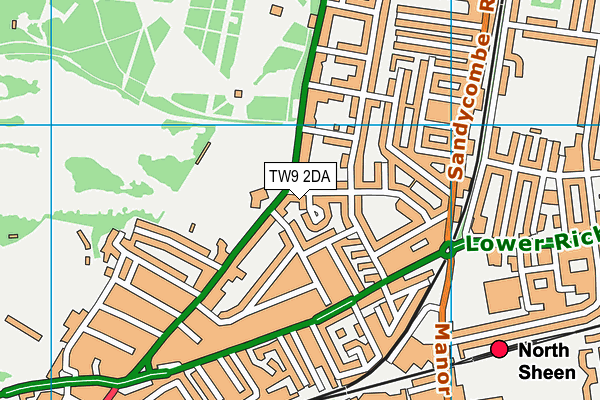 TW9 2DA map - OS VectorMap District (Ordnance Survey)