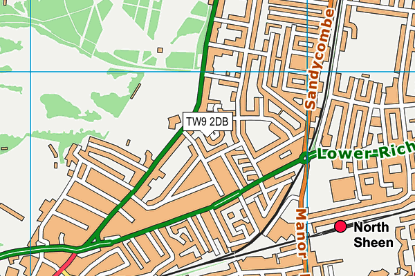 TW9 2DB map - OS VectorMap District (Ordnance Survey)
