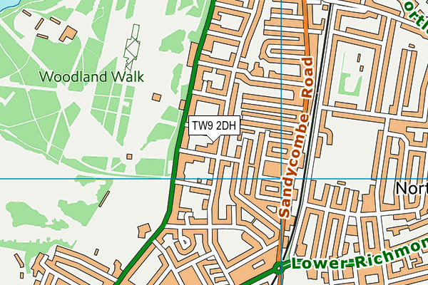 TW9 2DH map - OS VectorMap District (Ordnance Survey)