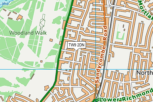 TW9 2DN map - OS VectorMap District (Ordnance Survey)