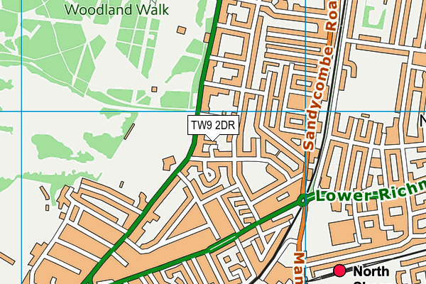 TW9 2DR map - OS VectorMap District (Ordnance Survey)