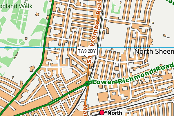 TW9 2DY map - OS VectorMap District (Ordnance Survey)
