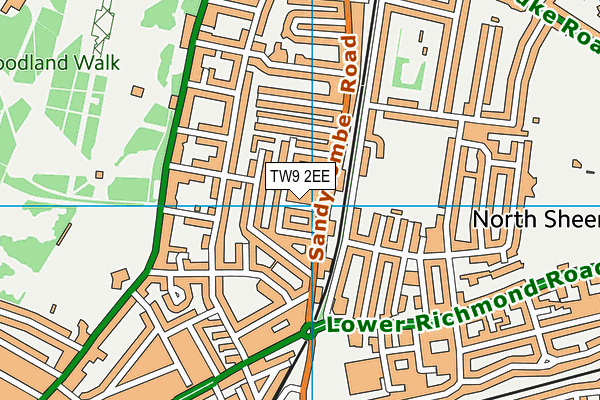 TW9 2EE map - OS VectorMap District (Ordnance Survey)