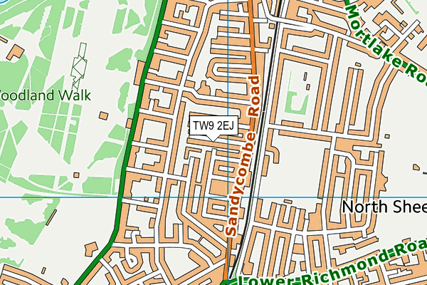 TW9 2EJ map - OS VectorMap District (Ordnance Survey)