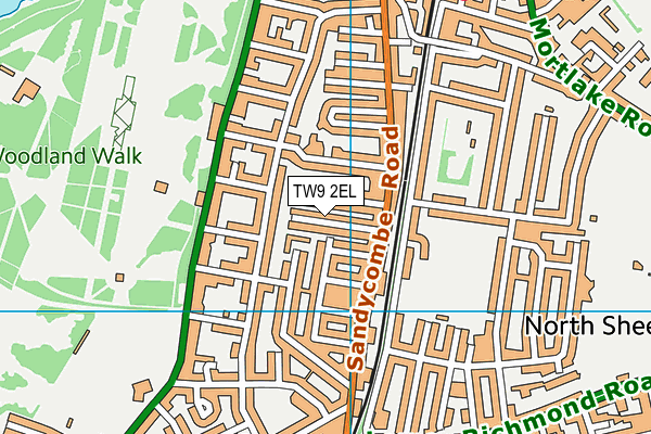 TW9 2EL map - OS VectorMap District (Ordnance Survey)