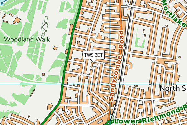 TW9 2ET map - OS VectorMap District (Ordnance Survey)