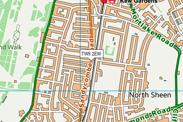 TW9 2EW map - OS VectorMap District (Ordnance Survey)