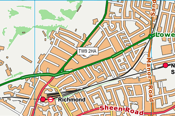 TW9 2HA map - OS VectorMap District (Ordnance Survey)