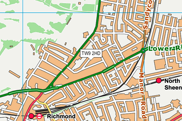 TW9 2HD map - OS VectorMap District (Ordnance Survey)
