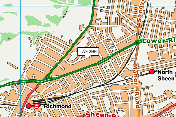 TW9 2HE map - OS VectorMap District (Ordnance Survey)