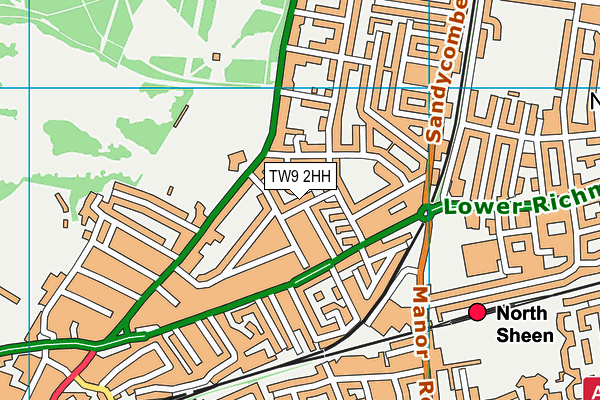 TW9 2HH map - OS VectorMap District (Ordnance Survey)
