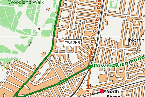 TW9 2HR map - OS VectorMap District (Ordnance Survey)