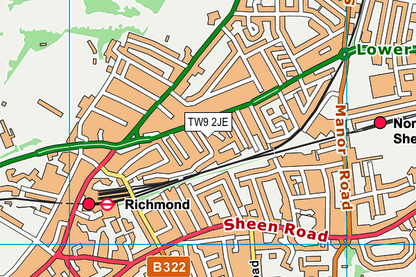 TW9 2JE map - OS VectorMap District (Ordnance Survey)