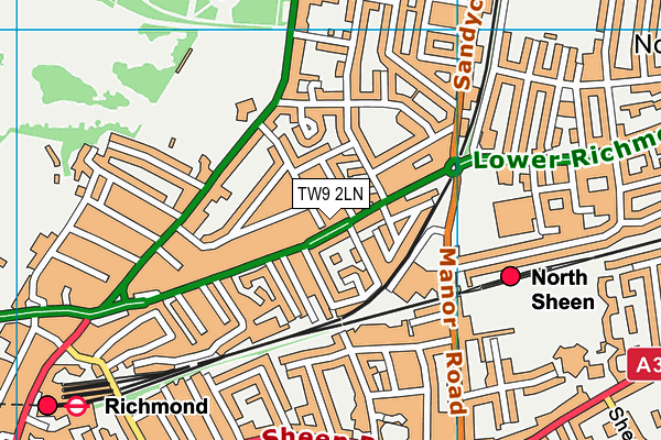 TW9 2LN map - OS VectorMap District (Ordnance Survey)