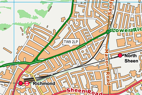 TW9 2LP map - OS VectorMap District (Ordnance Survey)