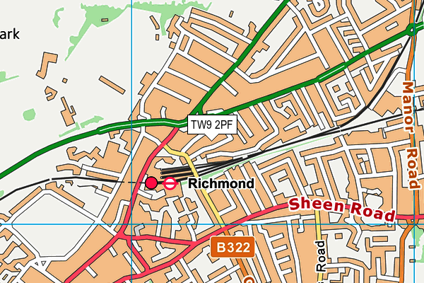 TW9 2PF map - OS VectorMap District (Ordnance Survey)