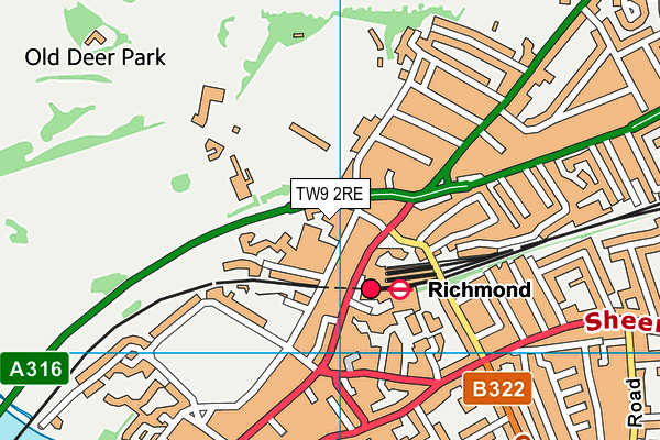 Richmond and Hillcroft Adult and Community College (Rhacc) map (TW9 2RE) - OS VectorMap District (Ordnance Survey)