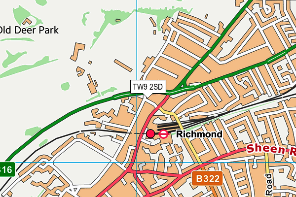 TW9 2SD map - OS VectorMap District (Ordnance Survey)