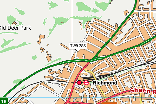 TW9 2SS map - OS VectorMap District (Ordnance Survey)