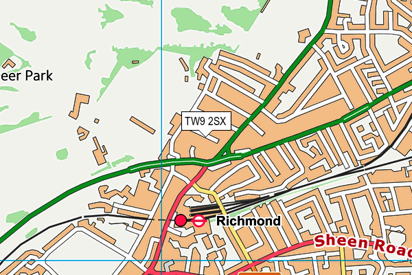 TW9 2SX map - OS VectorMap District (Ordnance Survey)