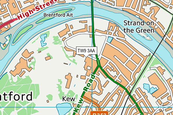 TW9 3AA map - OS VectorMap District (Ordnance Survey)