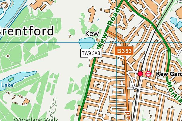 TW9 3AB map - OS VectorMap District (Ordnance Survey)