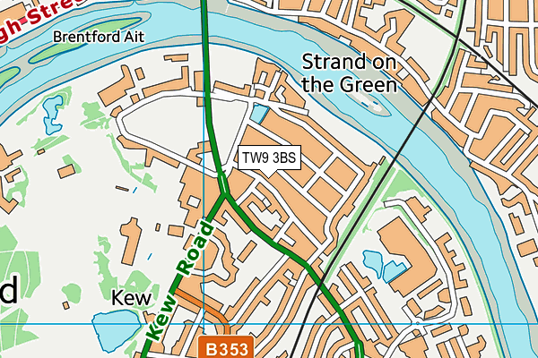 TW9 3BS map - OS VectorMap District (Ordnance Survey)