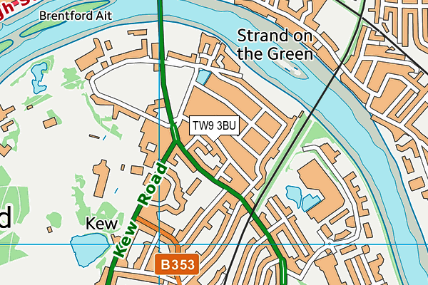 TW9 3BU map - OS VectorMap District (Ordnance Survey)