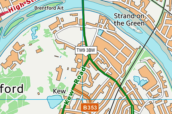 TW9 3BW map - OS VectorMap District (Ordnance Survey)