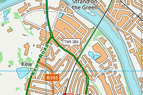TW9 3BX map - OS VectorMap District (Ordnance Survey)
