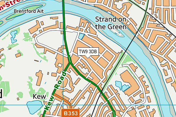 TW9 3DB map - OS VectorMap District (Ordnance Survey)