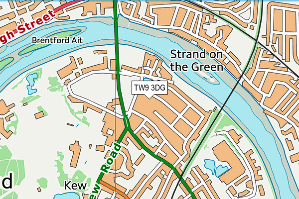 TW9 3DG map - OS VectorMap District (Ordnance Survey)