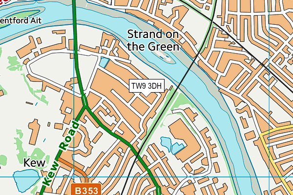 TW9 3DH map - OS VectorMap District (Ordnance Survey)