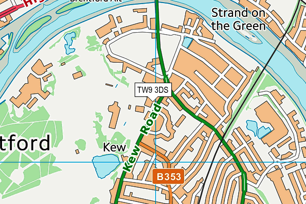 TW9 3DS map - OS VectorMap District (Ordnance Survey)