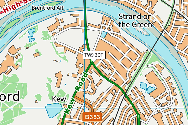 TW9 3DT map - OS VectorMap District (Ordnance Survey)
