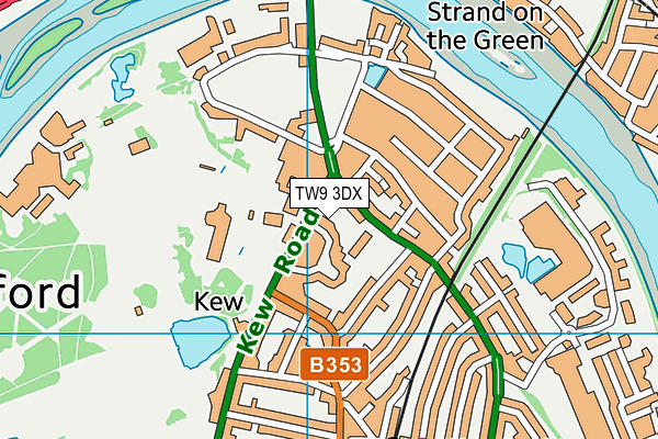TW9 3DX map - OS VectorMap District (Ordnance Survey)