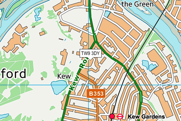 TW9 3DY map - OS VectorMap District (Ordnance Survey)