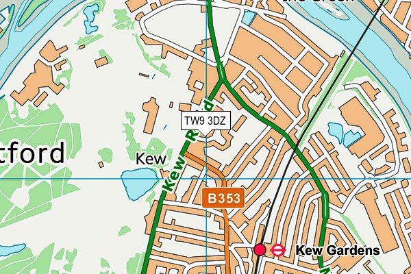 TW9 3DZ map - OS VectorMap District (Ordnance Survey)