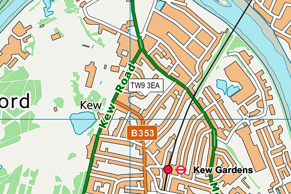 TW9 3EA map - OS VectorMap District (Ordnance Survey)