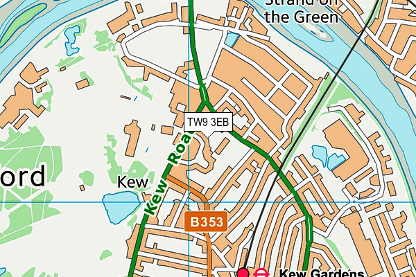 TW9 3EB map - OS VectorMap District (Ordnance Survey)
